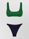 Oseree Oséree Lumiere Glittered Bikini Set In Blue