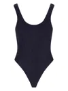 Oseree Glitter Finish Sporty Swimsuit With High-cut Legs In Blue