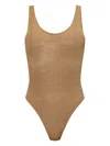 Oseree Oséree Lumiere Lurex Sporty Maillot In Gold