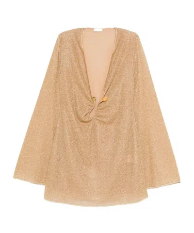 Oseree Oséree Lumiere Stones V-neck Beach Kaftan In Brown