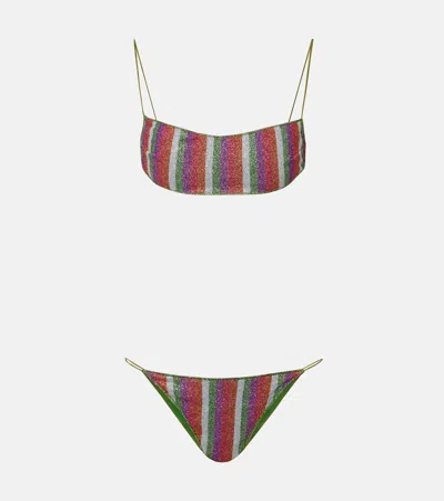 Oseree Oséree Lumière Striped Bikini In Multi