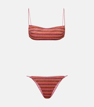 Oseree Oséree Lumière Striped Bikini In Multicoloured