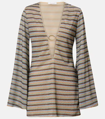 Oseree Oséree Lumière Striped Minidress In Multi