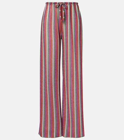 Oseree Oséree Lumière Striped Wide-leg Pants In Multi