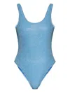 Oseree Wide Strap One Piece Swimsuit In Blue