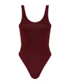 Oseree Wide Strap One Piece Swimsuit In Burgundy