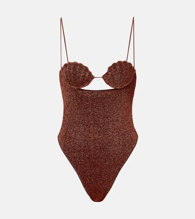 Oseree Lumière Swimsuit In Brown