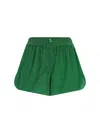 Oseree Lumière Metallic-threading Shorts In Green