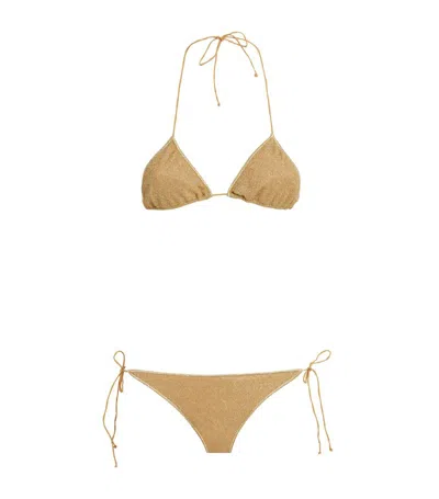 Oseree Lumière Triangle Bikini In Beige