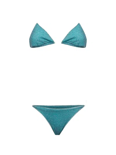 Oseree Lumière Triangle Bikini In Green