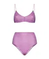 Oseree Lumiere Triangle-bra Bikini In Pink