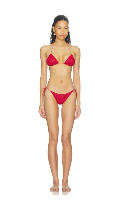 Oseree Lumiere Two Piece Bikini Set In Red