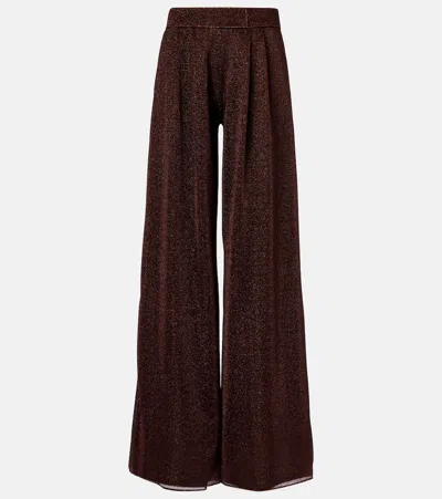 Oseree Oséree Lumière Wide-leg Pants In Brown
