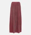 Oseree Lumière Metallic-thread Palazzo Pants In Pink