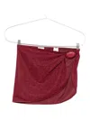 Oseree Lumière Wrap Skirt In Burgundy