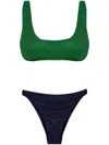 Oseree Oséree Lumiere Glittered Bikini Set In Green