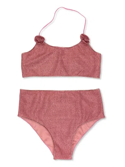 Oseree Kids' Lurex Bikini Set In Pink