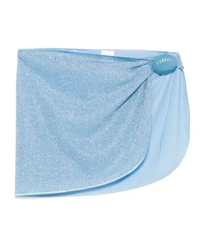 Oseree Asymmetric Hem Beach Bikini In Blue