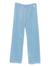 Oseree Lurex-knit Drawstring Trousers In Blue