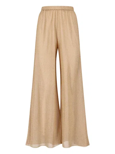 Oseree Lurex Metallic Trousers For Women In Gold