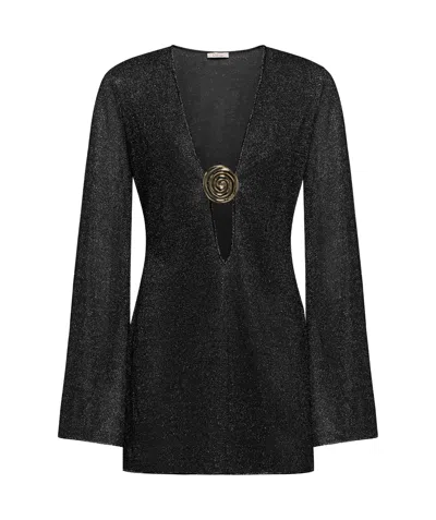 Oseree Oséree Lurex Plunge Mini Dress In Multi