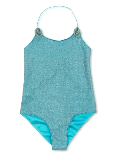 Oseree Kids' Lurex Swimsuit In Blue