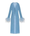 Oseree Lumiere Plumage Kaftan In Blue