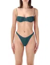 Oseree Lurex Underwire Bikini Set In Peacock