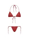 Oseree Lurex-thread Triangle Bikini In Brown