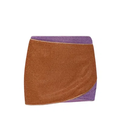 Oseree Lurex-thread Wrap-style Skirt In Multi