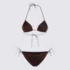 Oseree Chocolate Lumiere 80s Bikini Beachwear In Brown