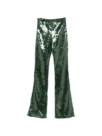 Oseree Sequined Details Casual Pants In Green