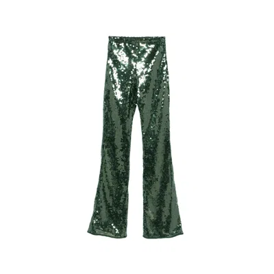 Oseree Marilyn Sequin Trousers In Green