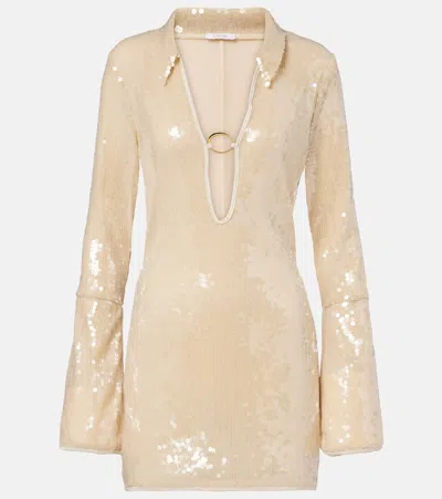 Oseree Oséree Marylin O Sequined Minidress In Neutral
