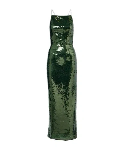 Oseree Marylin Sequined Maxi Dress In Animal Print