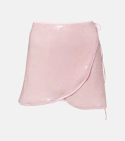 Oseree Marylin Sequined Miniskirt In Pink