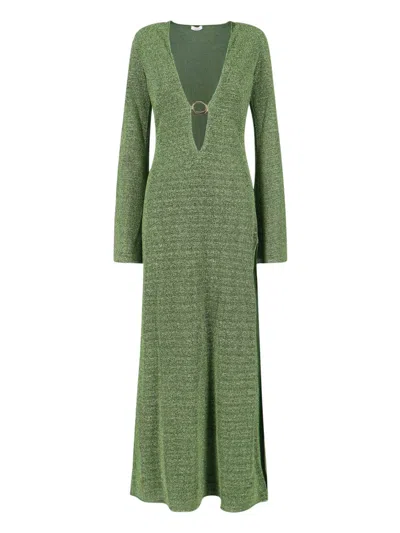 Oseree Maxi Dress Kaftan In Green