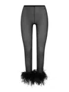 Oseree Mesh Logo Plumage Leggings In Black