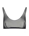 Oseree Sheer Mesh Sporty Bra In Gray