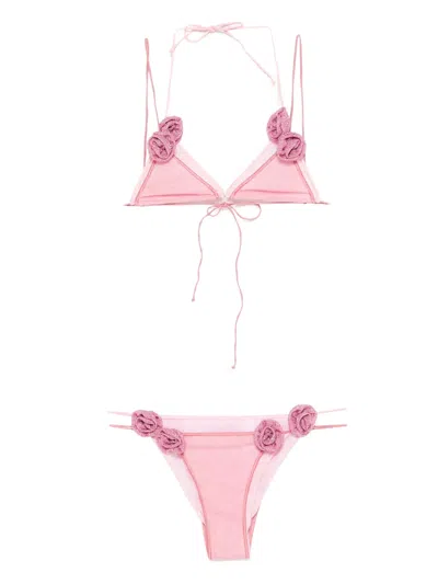Oseree Mesh Two-piece Bikini In Pink