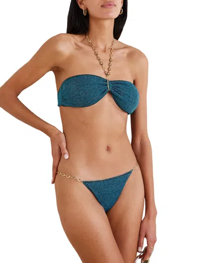 Oseree Metallic Bikini In Blue