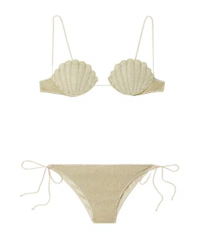 Oseree Metallic Bikini In Green