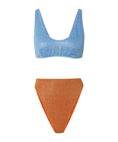 Oseree Metallic Bikini In Blue