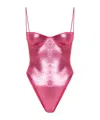 Oseree Metallic-finish Swimsuit In Pink