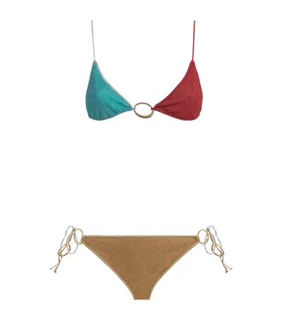 Oseree Oséree Metallic Lumiére Bikini In Multi