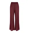 Oseree Metallic Lumiere Trousers In Burgundy