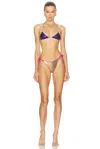 Oseree Metallic Triangle Bikini Set In Multi