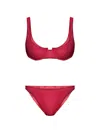 Oseree Metallic-effect Bikini In Red