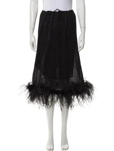 Pre-owned Oseree Midi Length Skirt In Black