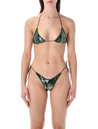 Oseree Mini Chic High Waist Swimwear In Green